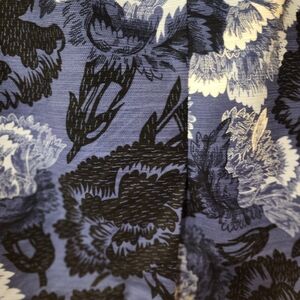Ann Taylor Black and Blue Floral Fabric